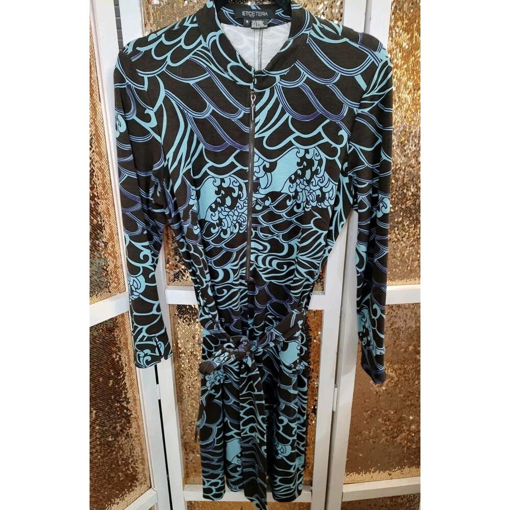 Etcetera Dress Belted Size 8 Zip Front